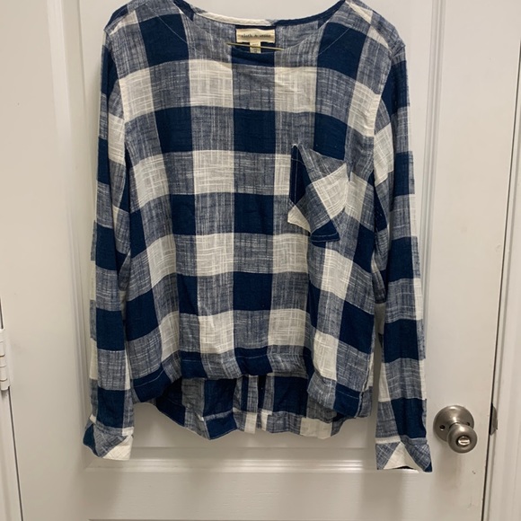 Anthropologie Gingham Cotton Top - Picture 1 of 4